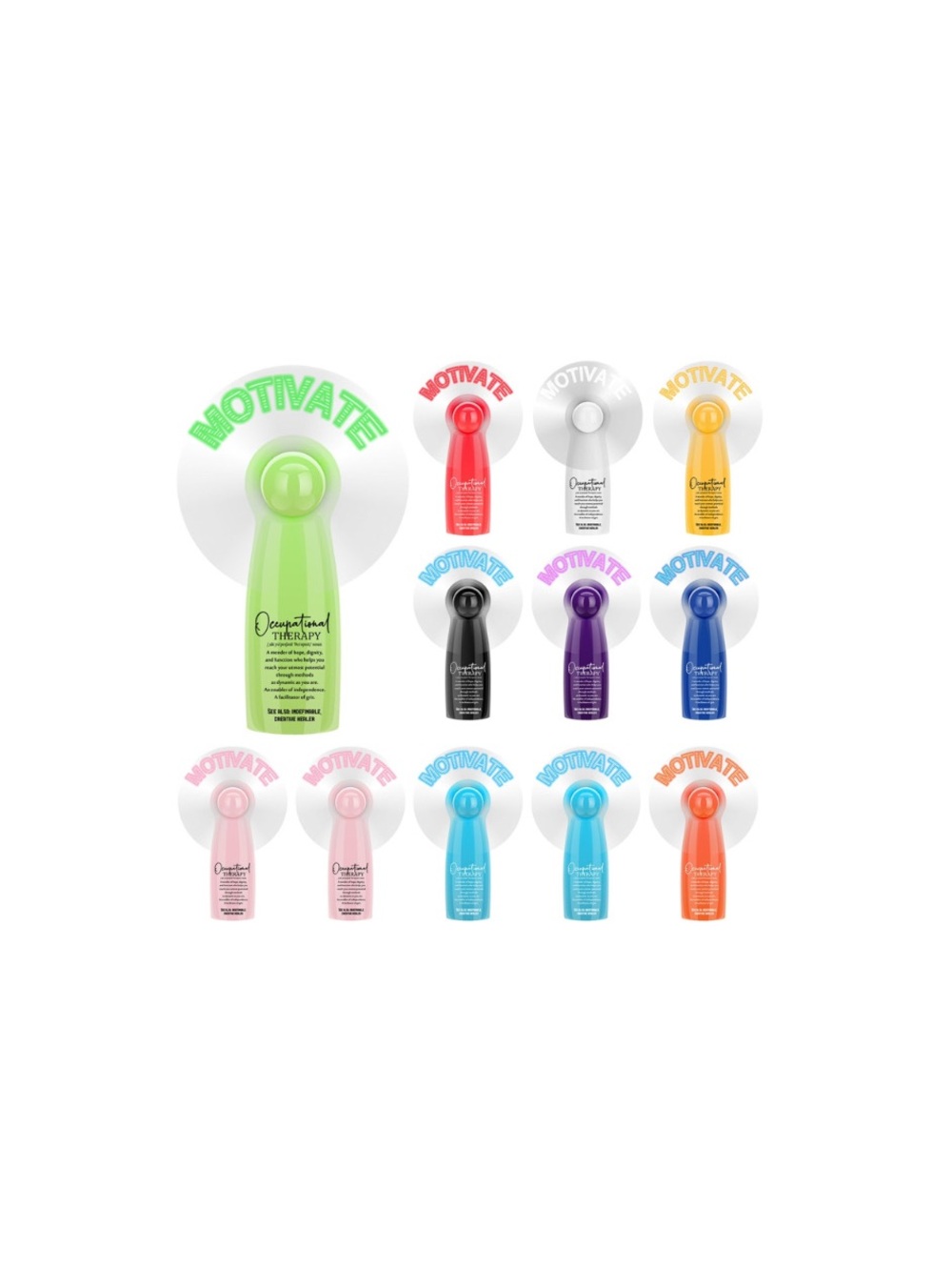 Occupational Therapy Mini Portable Fan Gift Bulk LED, 12 Pcs Set Gifts